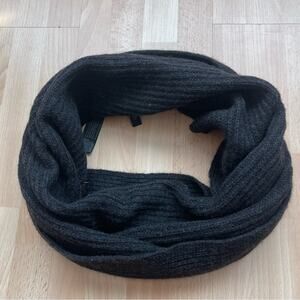 Eileen Fisher Charcoal Gray Infinity Tube Knit Scarf  Yak and Merino Wool Blend